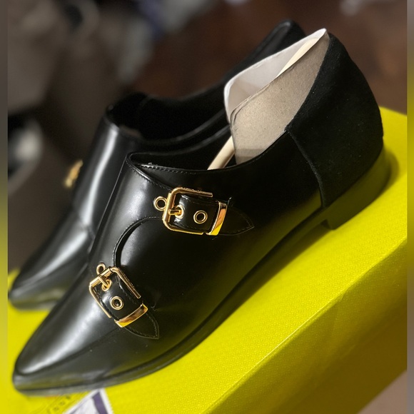 TED BAKER NAOI DOUBLE MONK STRAP BLACK LEATHER SHOES size 8 - Picture 1 of 10
